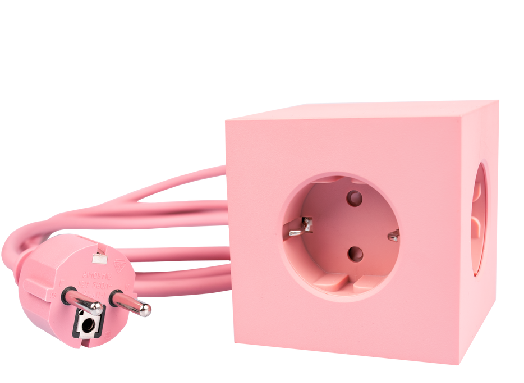 Sqaure 1 Socket, old pink